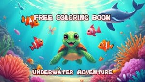 Free Childrens coloring book Underwater Adventure