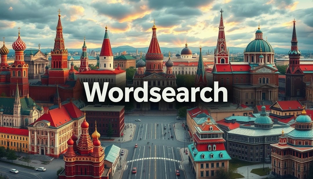 Russian Cities & Town names wordsearch