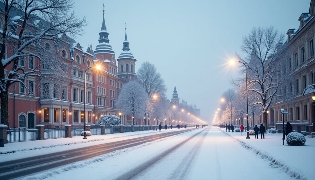 chilly snowy moscow winters